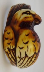 Vintage Carved Parrot Bird Bangle Bracelet Laquer Bone Horn MCM L@@K