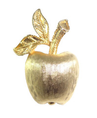 CUTE! Vintage 1974 AVON “GOLDEN APPLE” Fruit Small Brooch / Pin BOOK PIECE!