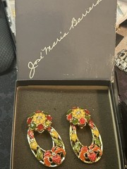 Vintage José Maria Barrera for Avon Convertible Floral Enamel Clip Earrings