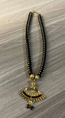 Vintage Black Gold Beaded Necklace Boho Ethnic Pendant Fashion Jewelry Gift