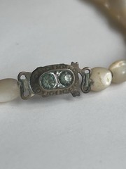 Antique Art Deco MOP Balamuty Choker Necklace Ornate Box Clasp 40s