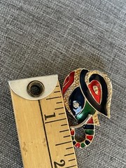 Vintage Elephant Enamel Brooch Pin Safari Statement Retro Gold Tone Boho Career