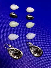 KJL Kenneth Jay Lane Interchangeable Tear Cut Semi Precious Lever-back Earrings