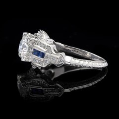 2Ct Art Deco Style Lab Created Diamond Engagement Wedding 14K White Gold FN Ring