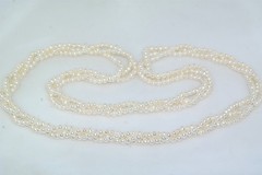 Triple Strand Chinese Cultured Pearl Wrap 29″ Necklace Endless Strand