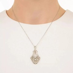 2Ct Art Deco Style Lab Created Diamond Anniversary 14K White Gold Finish Pendant