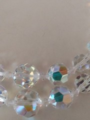 Quality 60’s Aurora Borealis Two Strand Graduated 20″ Rhinestone Clasp Necklace