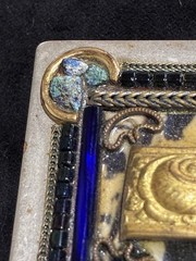 ❗️VINTAGE STUNNING HANDMADE Ayala Bar Mosaic Blue Turquoise Silver Brooch SIGNED