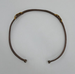 VTG 925 Taxco Mexico Heavy Cable Choker Necklace 61g Two Tone Accent End Caps