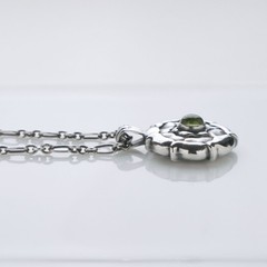 Georg Jensen Vintage August Birth Pendant Necklace Peridot Silver 925 w/ Box