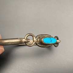 Vintage Mexico Turquoise Sterling Silver Bracelet Small 6-3/8″