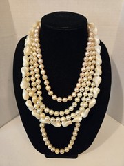 Vintage Fancy Pop Bead Assorted Faux Pearl Tones And Shapes Necklaces