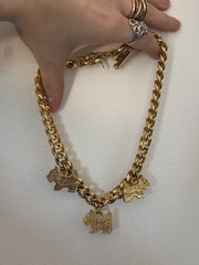 Vintage Rare Runway Carolee Gold Chain Scottie Dog Necklace