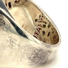 Vintage Sterling Signed 925 Splendori Italy Dome Wide Square Signet Ring size 9