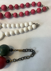 (3) PIECE VTG BOHO CHIC 1980’S RETRO BEADED & WOOD NECKLACES