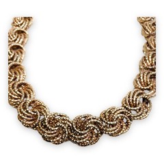 Vintage OT Turkey 925 Rose Gold Vermeil Chunky Chain Necklace 18.5″ 39.4g