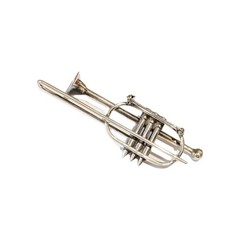 Vtg Solid Sterling Silver Trumpet Musical Instrument Horn 3.25″ Pin Brooch 21 Gr