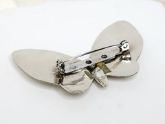 Vintage Nickel Silver Butterfly Brooch- 2 1/4″ W
