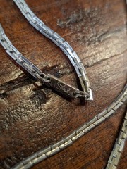 Sarah Coventry VTG Silver Tone Brick Link Chain Necklace 24 Inch Patent 3427691