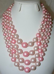 ** Vintage 1950-60’s Pearl Plastic Lucite Glass Bead Necklaces * 13 Pieces **