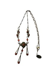 Vintage Kenny Ma San Francisco Bronze/Brass Tone Rhinestone Necklace~15.5″