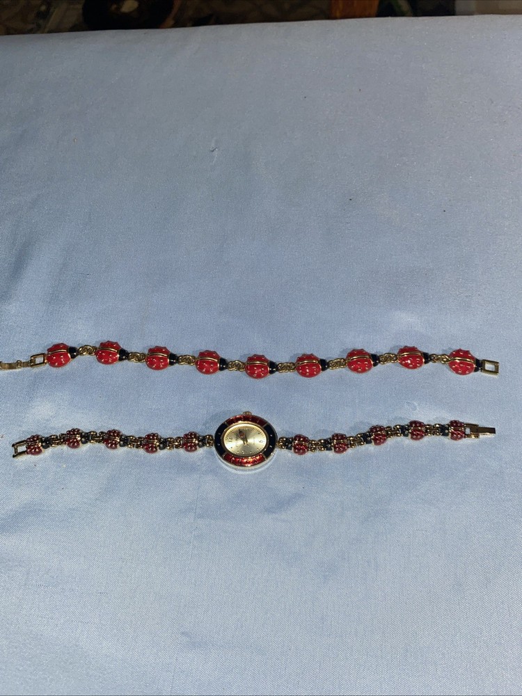 Joan Rivers Collection Ladybug Watch & Bracelet Vintage