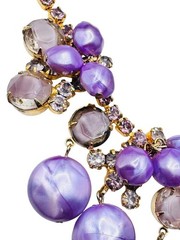 Vintage Juliana D&E Purple Rhinestone Pearl Necklace Earrings Set Book Piece