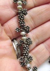 SAKI Vintage Sterling Silver Textured Bracelet & Necklace Set ~ 74grams ~ 7-A369