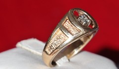 14k yellow gold ring 0.17ct diamond solitaire sz 6.5 vintage handmade 7.6g N2539