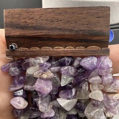 Polished Stone Bracelet Mulit-Strand Amethyst Clear Quartz Boho 7”