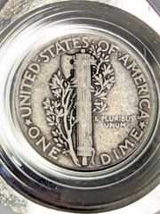 Vintag Victorian Lindenwold Silver Heart Shape Pendant Watch W 1937 Mercury Dime