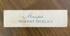 Vintage 70s Avon Pendant Necklace 24 Inch Gold Tone Moonspun Faux Pearl