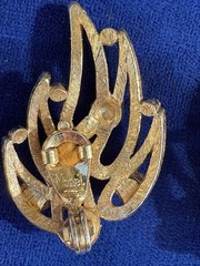 Vintage Monet Pat’d Gold Tone Clip On Earrings Signed Textured Abstract