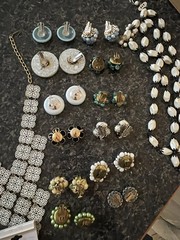 Vintage Costume Jewelry Lot Earrings Necklace Vendome West Germany Deauville Etc