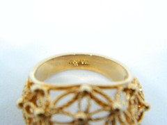 1979 Avon SPUN BLOSSOMS Filigree Ring Gold Tone Sizes 6.25 up to 7 No Box NOS