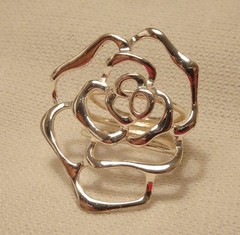 Large Sterling Silver Ring Free Form Vintage Size 6.5