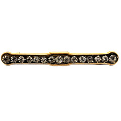 Edwardian Gold Plated with Rhinestones Brooch Bar Pin Circa 1920s