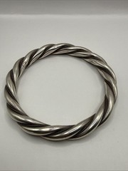 900 Silver Chucky Heavy Twisted Mexico Taxco Bracelet Bangle (63.7gr)