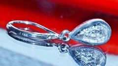 14k white gold earrings 0.25ct natural diamond 1.0″ teardrop dangle 2.50gr N3344