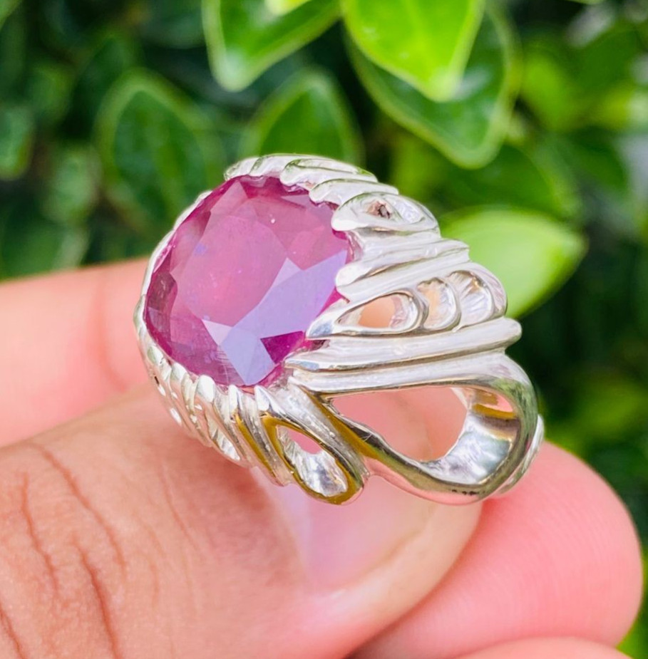 Natural Ruby Cushion Cut Ruby Ring Original Ruby Stone Ruby Wedding Gift Ring