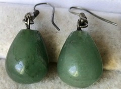 RARE Elegant Nephritis stone Vintage Jewelry Earrings