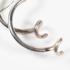 Vtg Large Sterling Silver Studio Artisan Post Modern Brooch Pin Abstract Curled