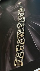 925 Sterling Silver Vintage East European Designer Bracelet – 6.75″ 33g -#1968