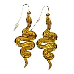 Vintage Metropolitan Museum Of Art MMA USA Snake Earrings Gold Tone 2”