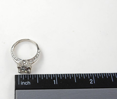 Vintage Solid 14K White Gold Ring CZ Cluster Engagement Cocktail Fine Jewelry