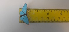 Vintage Mid-Century Blue Guilloche Enamel Gold Tone Butterfly Pin Brooch Dainty