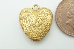 15K GOLD BLUE ENAMEL HEART LOCKET PENDANT c1840 – ANTIQUE ENGLISH
