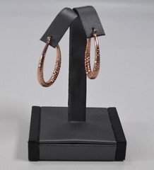 Vintage Gold Tone Pierced Loop English Lock Earrings 1.5″ Copper Color