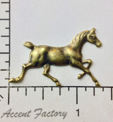40193 – 2 Pc Running Horse Jewelry Finding Brass Ox