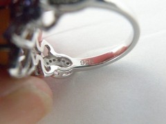 Vintage Sterling Silver 925 Fire Ethiopian Opal Tanzanite Butterfly Ring Size 7